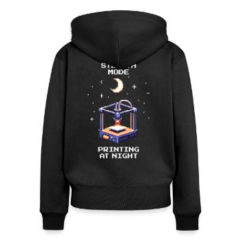 Stealth Mode: Night Printing | 3D Printing Print Bed - Women's Premium Organic Zip Hoodie - black - Back - Julia (174cm)