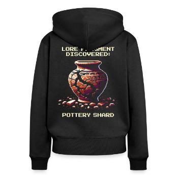 Tesson de céramique | Artéfact d’histoire archéologique - Sweat à capuche zippé Premium bio Femme - noir - Dos - Julia (174cm)