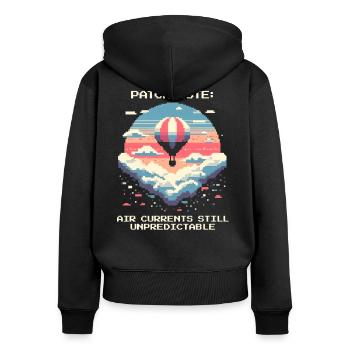 Flux d’air chaotique | Thermiques de vol en montgolfière - Sweat à capuche zippé Premium bio Femme - noir - Dos - Julia (174cm)