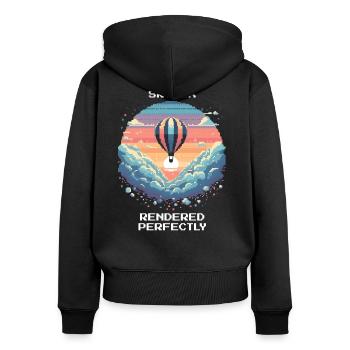 Skybox rendered to perfection | Sky Balloon Ride - Women's Premium Organic Zip Hoodie - black - Back - Julia (174cm)