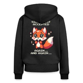 Quêtes secondaires non-stop | Mode de détour TDAH actif - Sweat à capuche zippé Premium bio Femme - noir - Dos - Julia (174cm)
