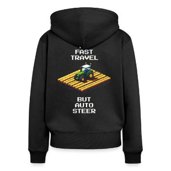 No Fast Travel | Autosteer activated - Women's Premium Organic Zip Hoodie - black - Back - Julia (174cm)