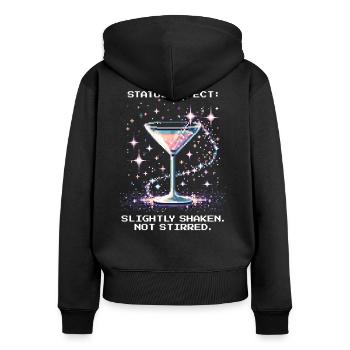 Status: Slightly Shaken | Bond Approved Cocktails - Women's Premium Organic Zip Hoodie - black - Back - Julia (174cm)