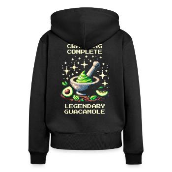 Guacamole légendaire | Artisanat avec Avocado XP - Sweat à capuche zippé Premium bio Femme - noir - Dos - Julia (174cm)