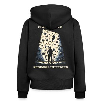 Flash Failed | Bouldering Pixel Art Crash Pad - Women's Premium Organic Zip Hoodie - black - Back - Julia (174cm)