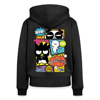 Bad Badtz-Maru With Friends In Comic Style - Women's Premium Organic Zip Hoodie - black - Back - Julia (174cm)