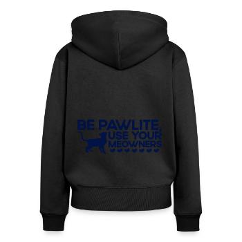 Katzenmama Katzeneltern Katzen Liebhaber Geschenk - Frauen Premium Bio Zip Hoodie - Schwarz - Hinten - Julia (174cm)