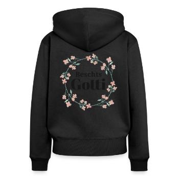 Beschts Gotti Schweiz Patentante fragen Patin - Frauen Premium Bio Zip Hoodie - Schwarz - Hinten - Julia (174cm)