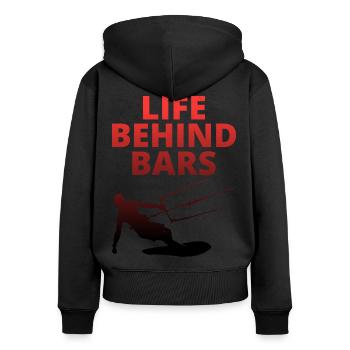 Kitesurfen Kitesurfen Kiteboarding Kiteboarder - Frauen Premium Bio Zip Hoodie - Schwarz - Hinten - Julia (174cm)