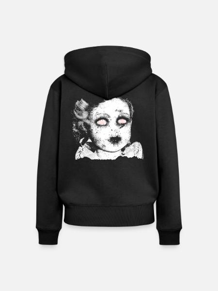 Kind Horror - Frauen Premium Bio Zip Hoodie - Schwarz