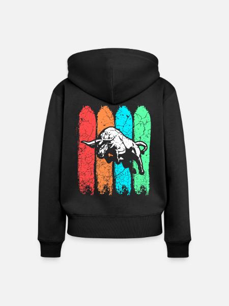 Stier - Frauen Premium Bio Zip Hoodie - Schwarz