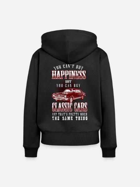 Classic Cars - Frauen Premium Bio Zip Hoodie - Schwarz
