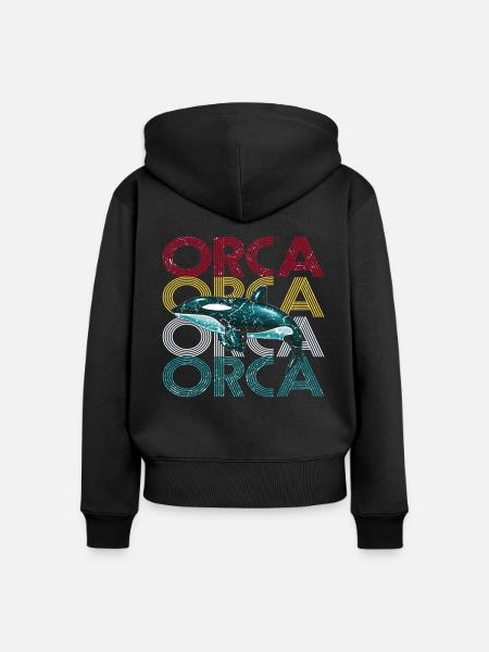 Orca - Frauen Premium Bio Zip Hoodie - Schwarz