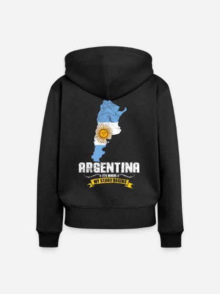 Argentinien - Frauen Premium Bio Zip Hoodie - Schwarz