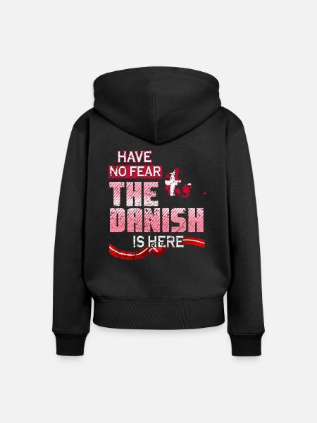 Lustiger Däne - Frauen Premium Bio Zip Hoodie - Schwarz