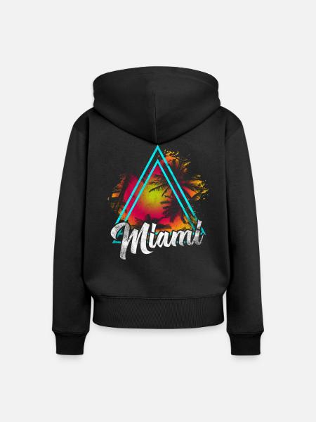 Miami Florida - Frauen Premium Bio Zip Hoodie - Schwarz