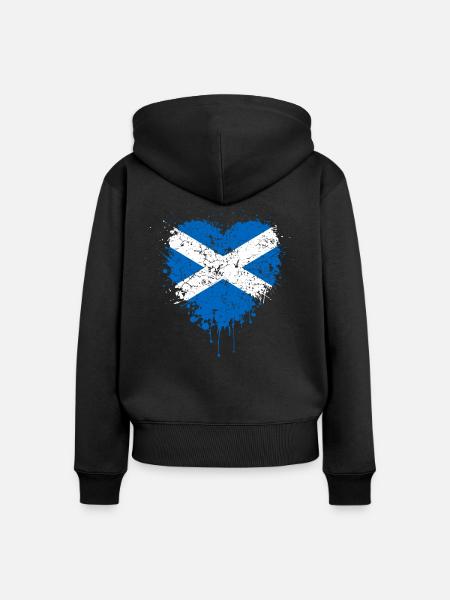 Schottland Flagge Herz - Frauen Premium Bio Zip Hoodie - Schwarz