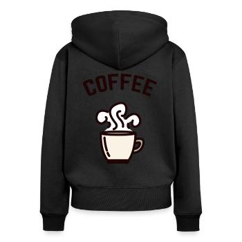 Coffee Cafe Coffee break - Women's Premium Organic Zip Hoodie - black - Back - Julia (174cm)