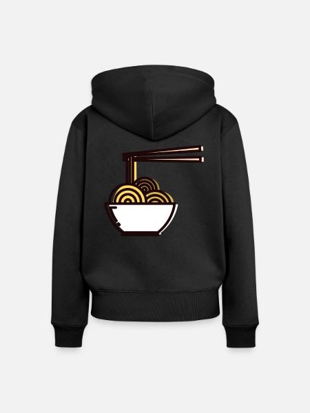Nudeln - Frauen Premium Bio Zip Hoodie - Schwarz
