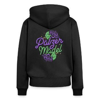 Pfalz Region Deutschland - Frauen Premium Bio Zip Hoodie - Schwarz - Hinten - Julia (174cm)