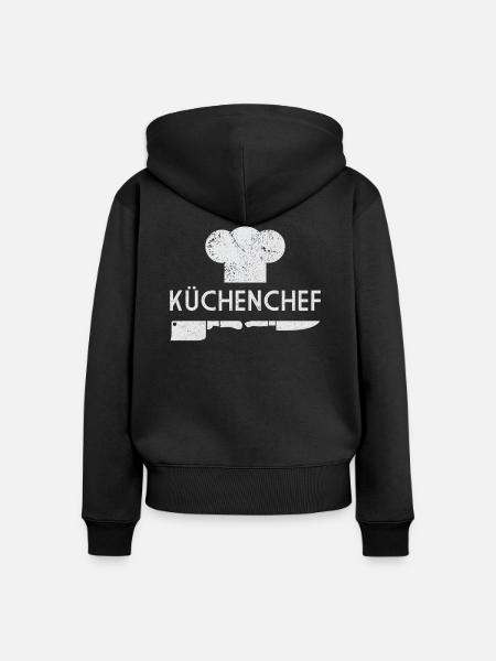 Koch - Frauen Premium Bio Zip Hoodie - Schwarz