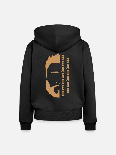 Bart Bartträger bärtig - Frauen Premium Bio Zip Hoodie - Schwarz