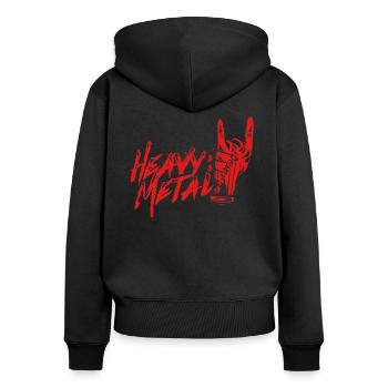 Heavy Metal - Sweat à capuche zippé Premium bio Femme - noir - Dos - Julia (174cm)