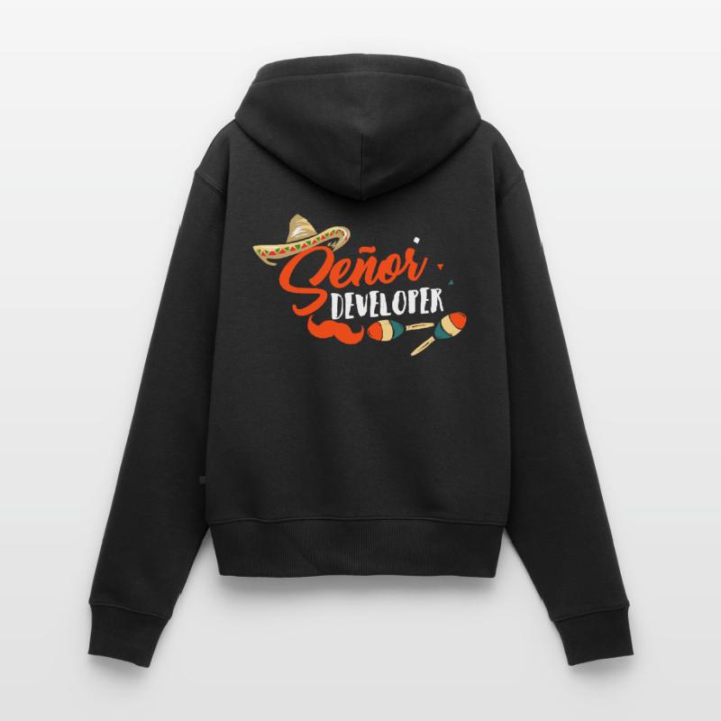 Programmierer Senior Developer Programmieren Frauen Premium Bio Zip Hoodie