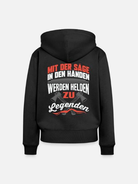 Förster Holzfäller Waldarbeiter - Frauen Premium Bio Zip Hoodie - Schwarz