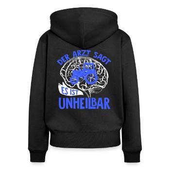 Landwirt Bauer Landwirtschaft - Frauen Premium Bio Zip Hoodie - Schwarz - Hinten - Julia (174cm)