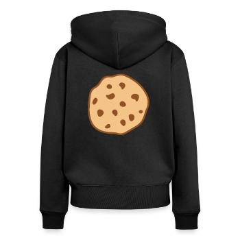 Backen - Frauen Premium Bio Zip Hoodie - Schwarz - Hinten - Julia (174cm)