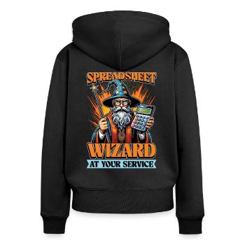 Accounting Spreadsheet Wizard Bookkeeper Auditor - Women's Premium Organic Zip Hoodie - black - Back - Julia (174cm)