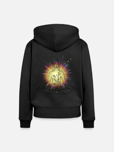Awakened - Frauen Premium Bio Zip Hoodie - Schwarz
