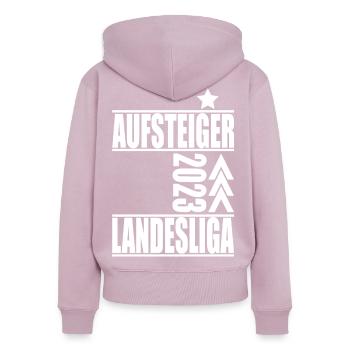 Aufsteiger Landesliga 2023 Aufstiegstrikot - Frauen Premium Bio Zip Hoodie - Altrosa - Hinten - Julia (174cm)