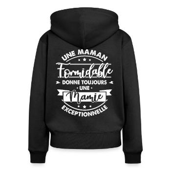 Gift for Grandmother - An Exceptional Granny - Women's Premium Organic Zip Hoodie - black - Back - Julia (174cm)