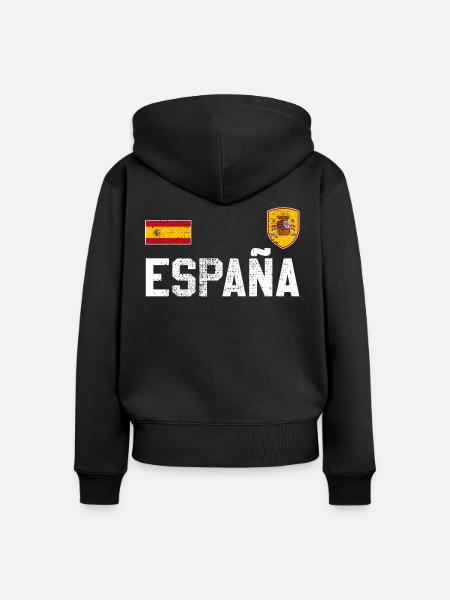 Trikot Spanien - Frauen Premium Bio Zip Hoodie - Schwarz