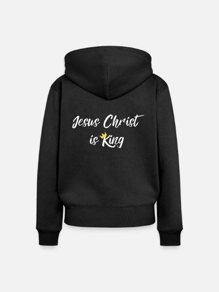 Jesus Christus Geschenkidee - Frauen Premium Bio Zip Hoodie - Schwarz