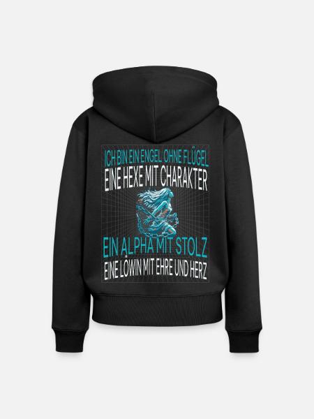 Frauenpower - Frauen Premium Bio Zip Hoodie - Schwarz