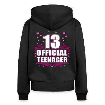 13 Official Teenagers – 13 Years Birthday - Women's Premium Organic Zip Hoodie - black - Back - Julia (174cm)
