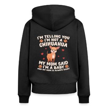 Chihuahua Mom | lustige Geschenkidee - Frauen Premium Bio Zip Hoodie - Schwarz - Hinten - Julia (174cm)