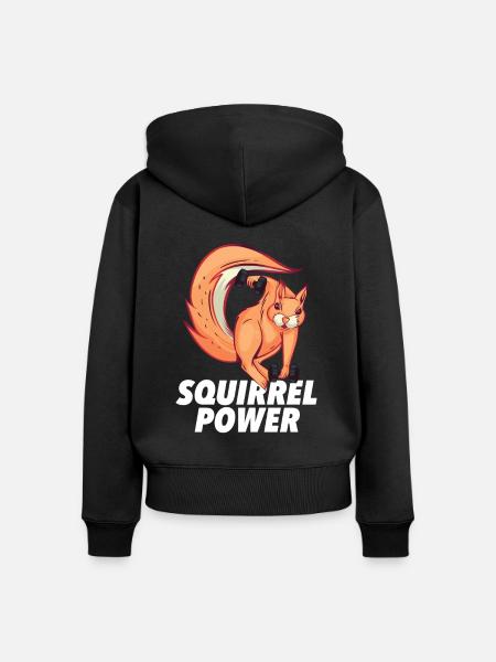 Eichhörnchen - Frauen Premium Bio Zip Hoodie - Schwarz