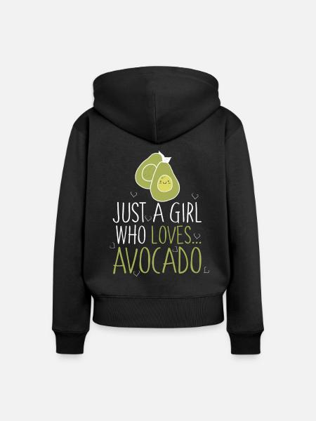 Avocado - Frauen Premium Bio Zip Hoodie - Schwarz