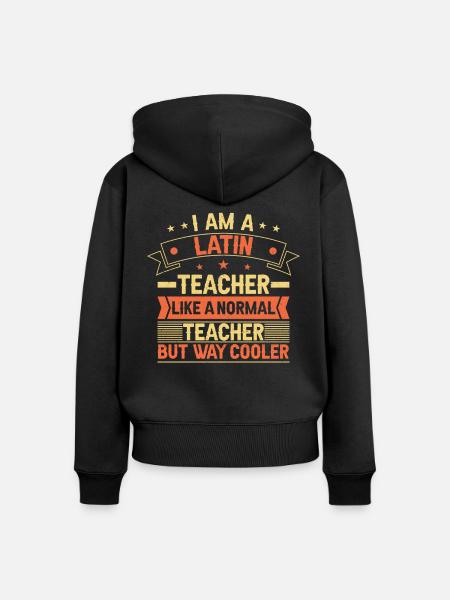 Latein Lehrer - Frauen Premium Bio Zip Hoodie - Schwarz