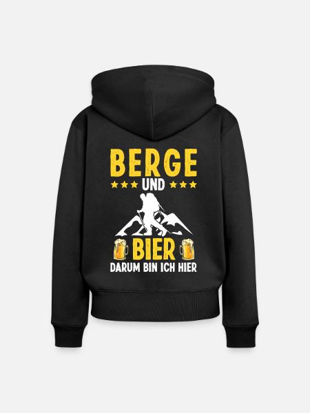 Wandern Trekking Wanderer - Frauen Premium Bio Zip Hoodie - Schwarz