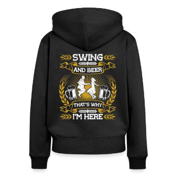 Tanzen Tänzer Tanz - Frauen Premium Bio Zip Hoodie - Schwarz - Hinten - Julia (174cm)