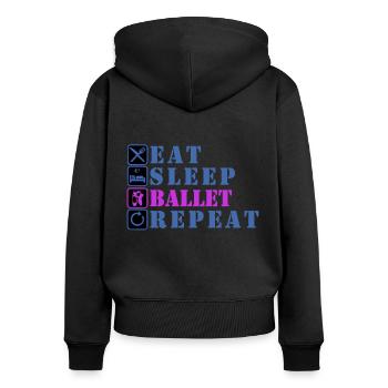 Ballett - Frauen Premium Bio Zip Hoodie - Schwarz - Hinten - Julia (174cm)