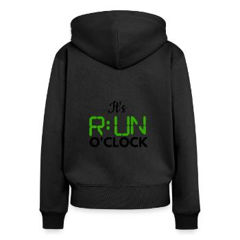 Run O'clock Running Jogging Running Sport - Women's Premium Organic Zip Hoodie - black - Back - Julia (174cm)