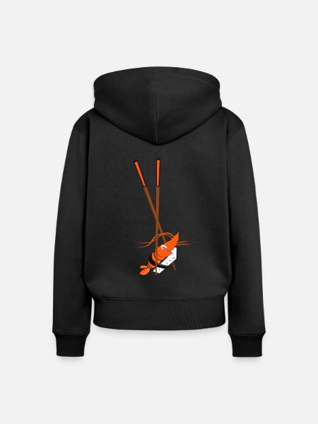 Sushi - Frauen Premium Bio Zip Hoodie - Schwarz