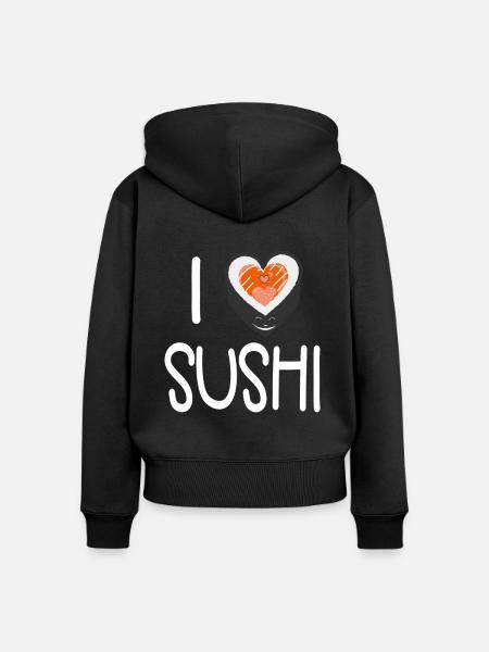 Sushi - Frauen Premium Bio Zip Hoodie - Schwarz