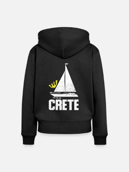 Kreta - Frauen Premium Bio Zip Hoodie - Schwarz